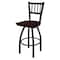 Holland Bar Stool Co 30" Swivel Bar Stool, Black Wrinkle, Dark Cherry Oak Seat 81030BWDCOak - alternate 1